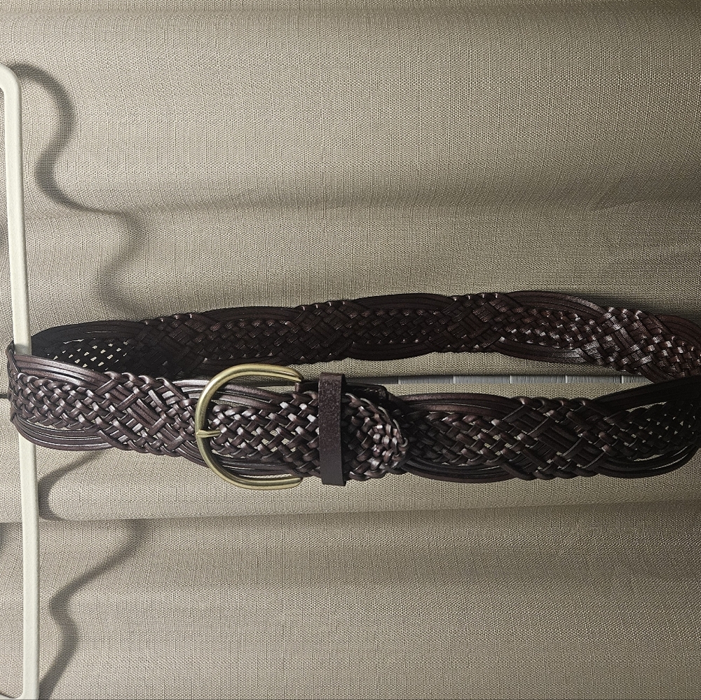 Braided Brown Leather Belt